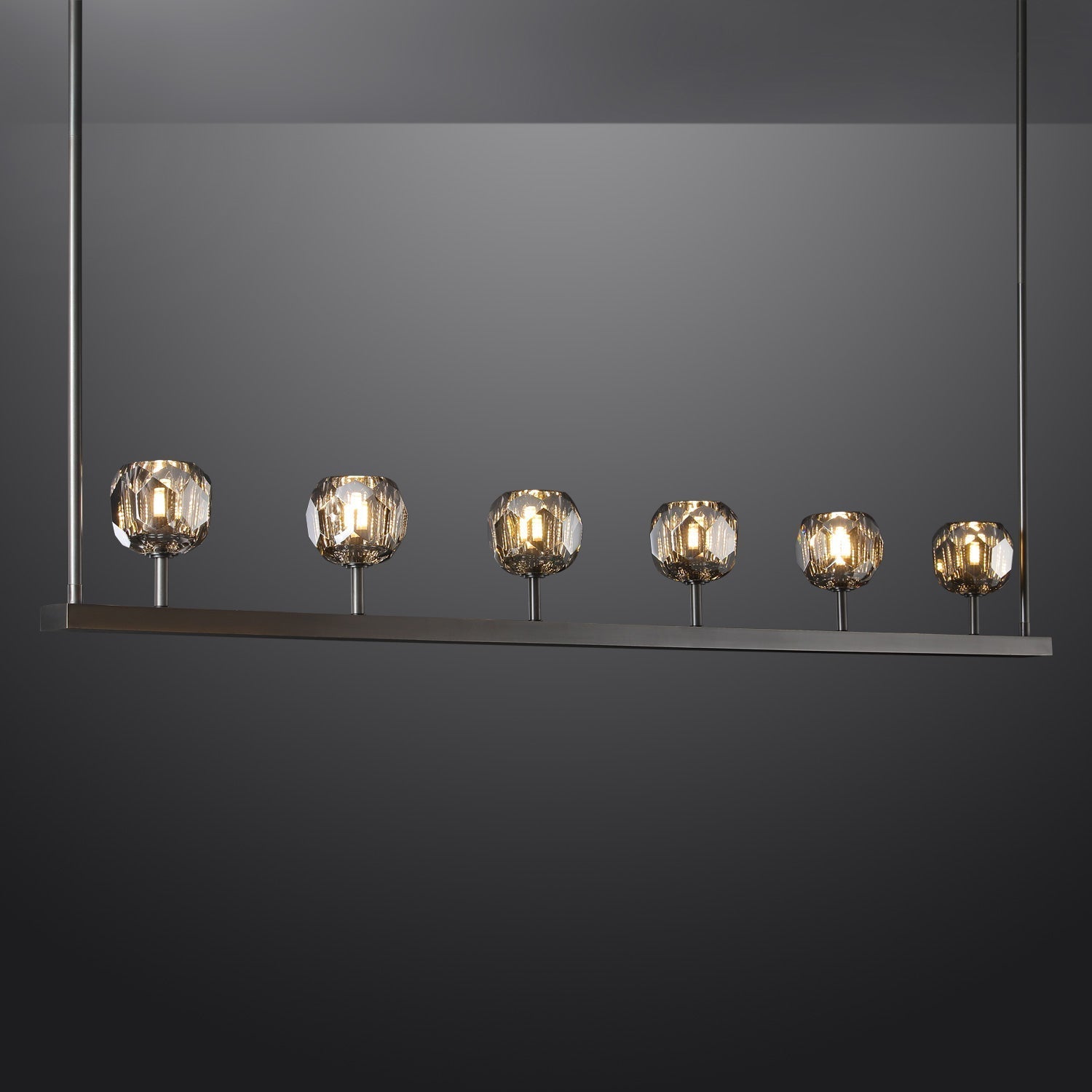 Bille De Crystal Ball Linear Chandelier 60"