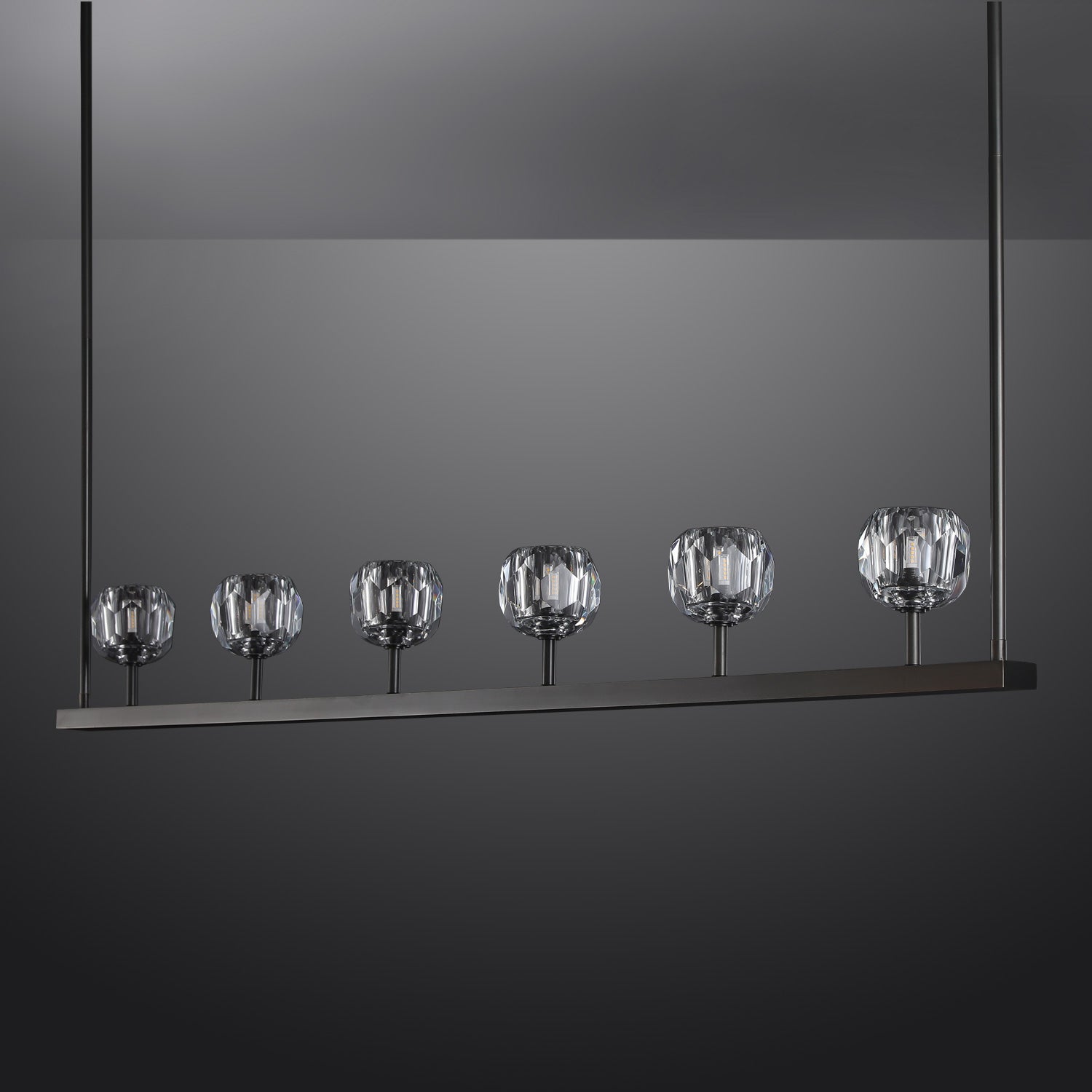 Bille De Crystal Ball Linear Chandelier 60"