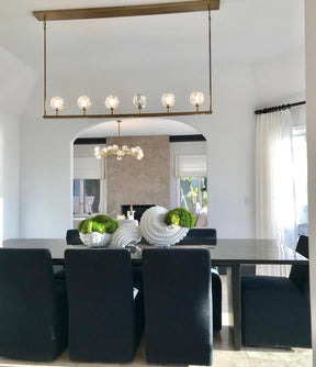 Bille De Crystal Ball Linear Chandelier 60"