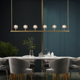 Bille De Crystal Ball Linear Chandelier 60"