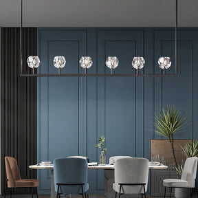 Bille De Crystal Ball Linear Chandelier 60"