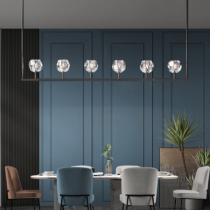 Bille De Crystal Ball Linear Chandelier 60"