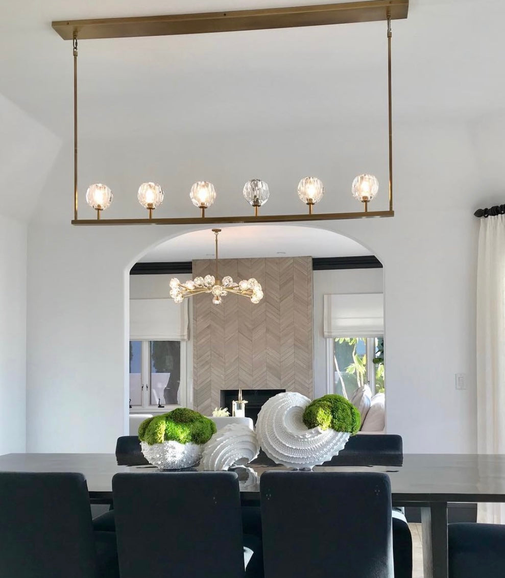 Bille De Crystal Ball Linear Chandelier 60"