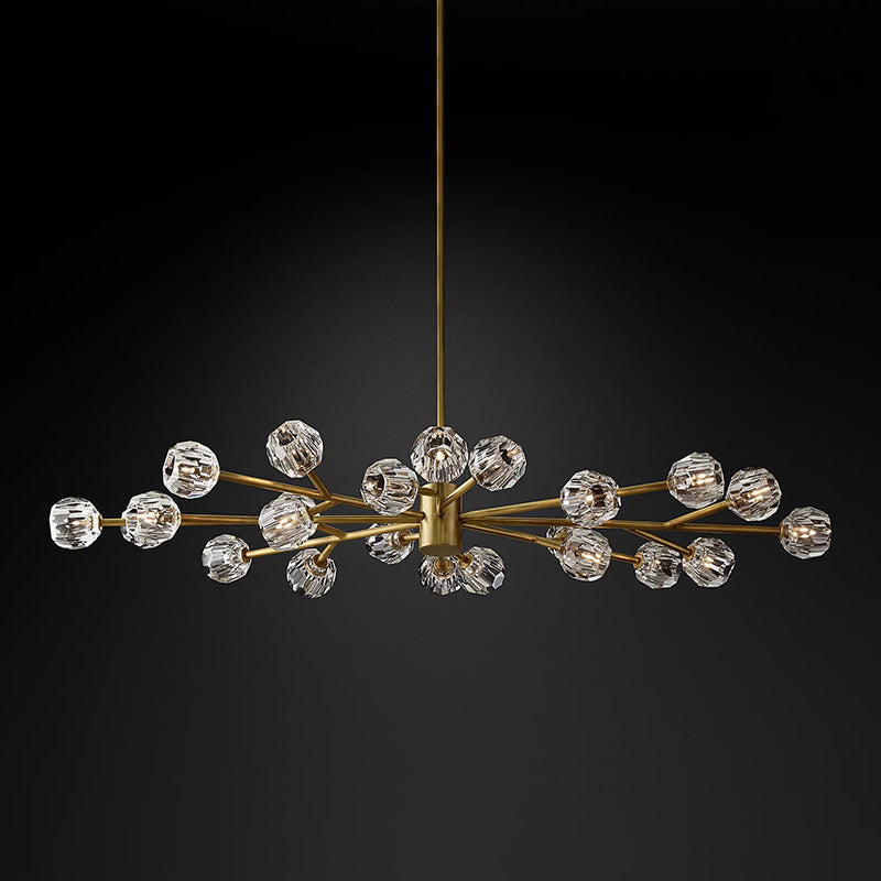 Bille De Crystal Ball  Oval Chandelier 72''  24-Lights