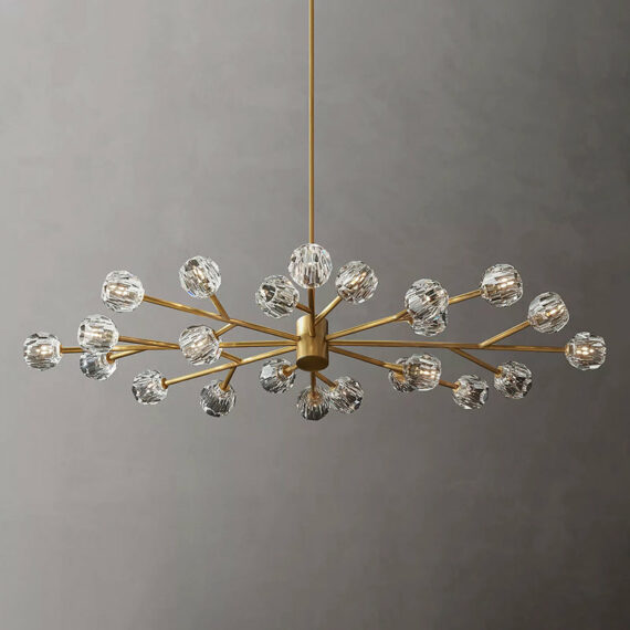 Bille De Crystal Ball  Oval Chandelier 72''  24-Lights