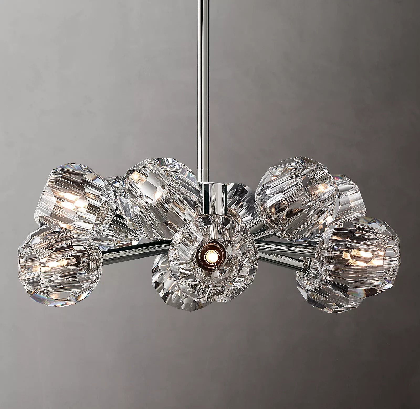 Bille De Crystal Ball Round Chandelier 24"