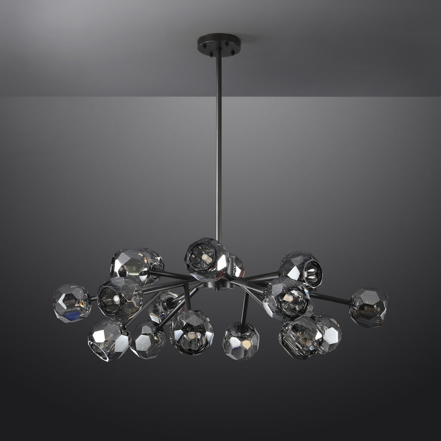 Bille De Crystal Ball Round Chandelier 36"
