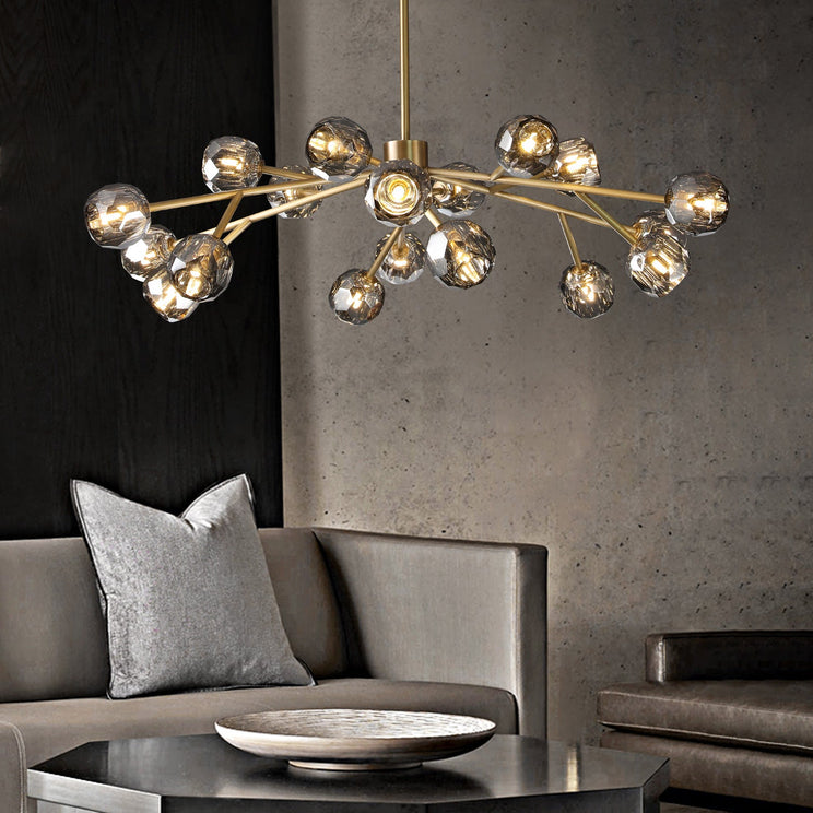 Bille De Crystal Ball Round Chandelier 48"