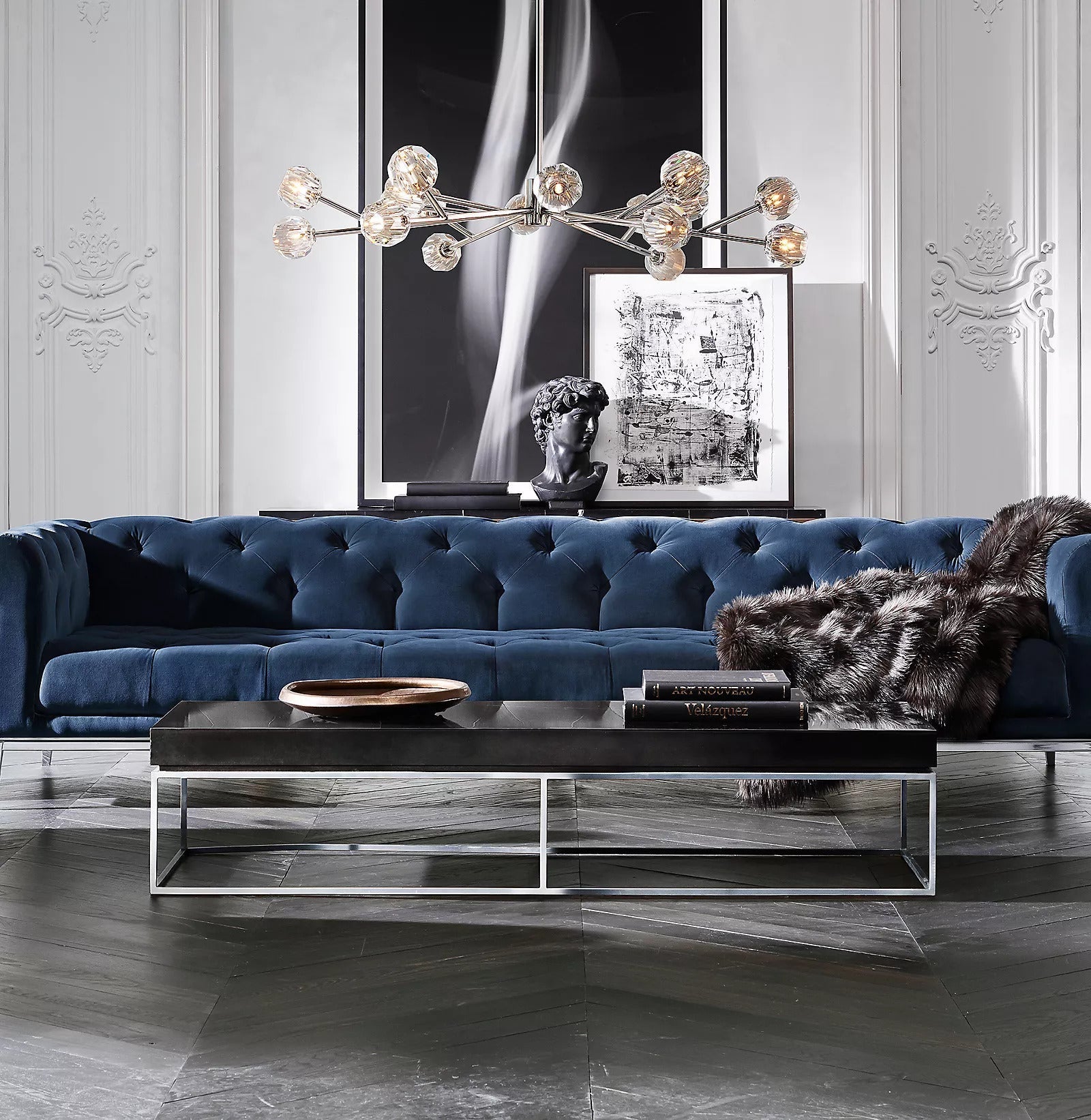 Bille De Crystal Ball Round Chandelier 72"