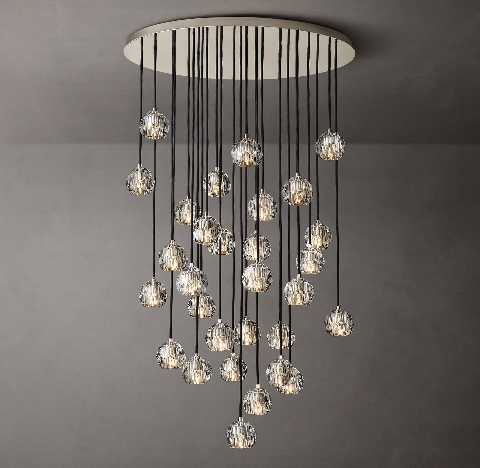Bille De Crystal Round Cluster Chandelier 40" Clear GLASS