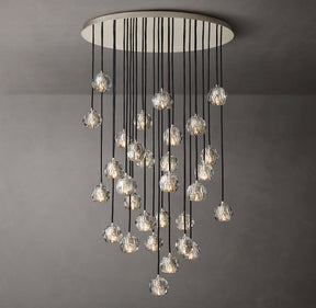 Bille De Crystal Round Cluster Chandelier 40" Clear GLASS