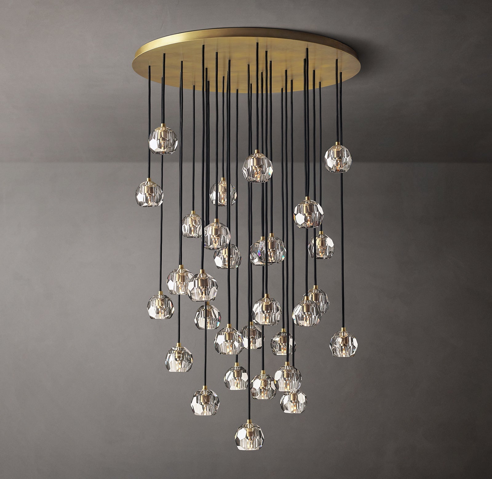 Bille De Crystal Round Cluster Chandelier 40" Clear GLASS