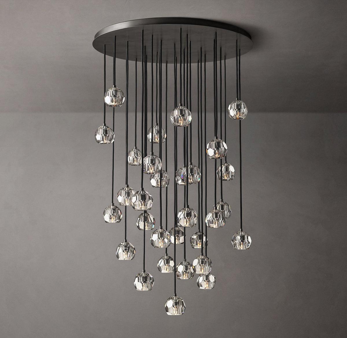 Bille De Crystal Round Cluster Chandelier 40" Clear GLASS