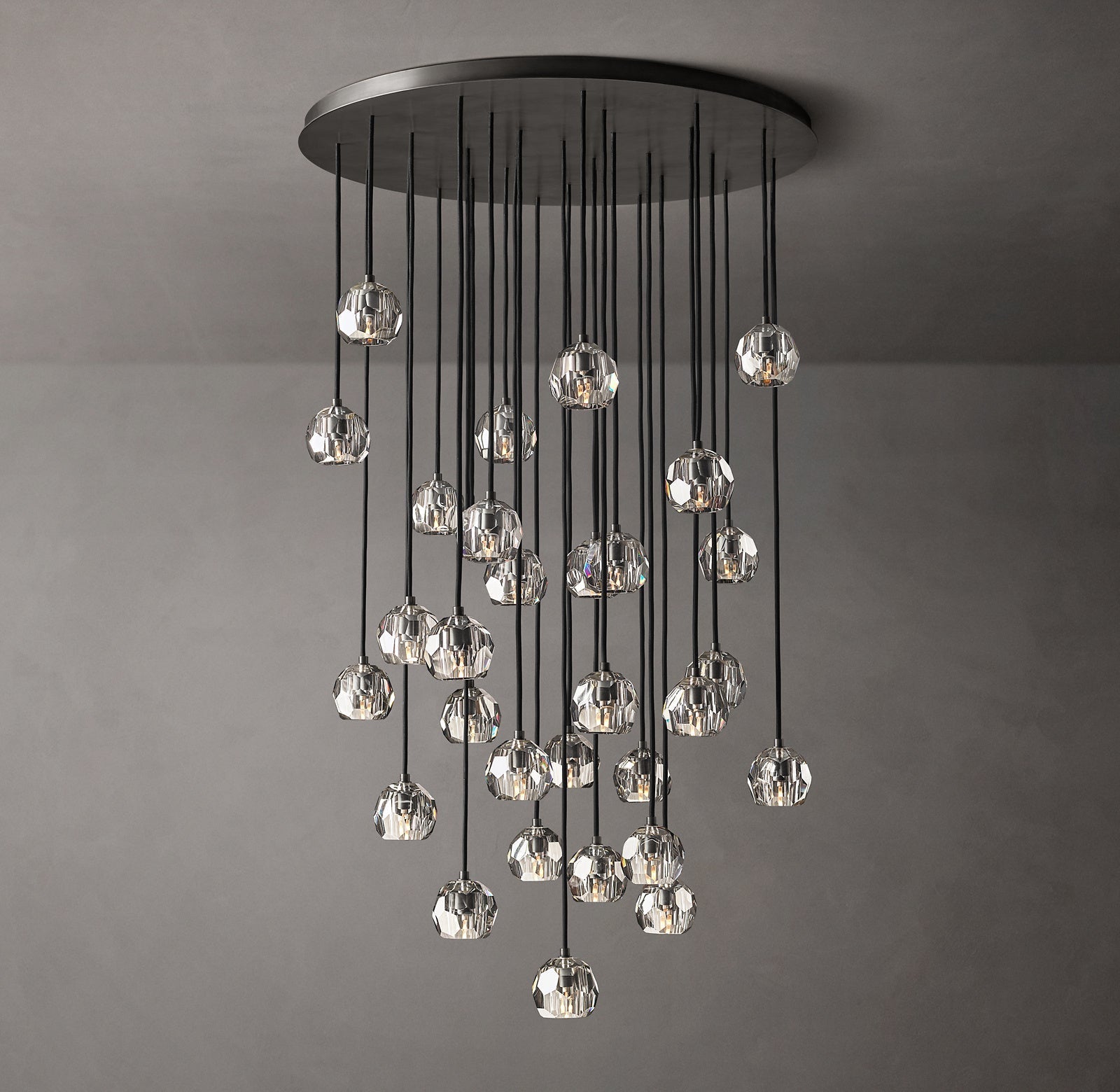 Bille De Crystal Round Cluster Chandelier 40" Clear GLASS