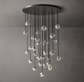 Bille De Crystal Round Cluster Chandelier 40" Clear GLASS