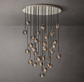 Bille De Crystal Round Cluster Chandelier 40" Smoke GLASS