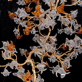 Blossom Breeze Staircase Blown Glass Flowers Long Chandelier