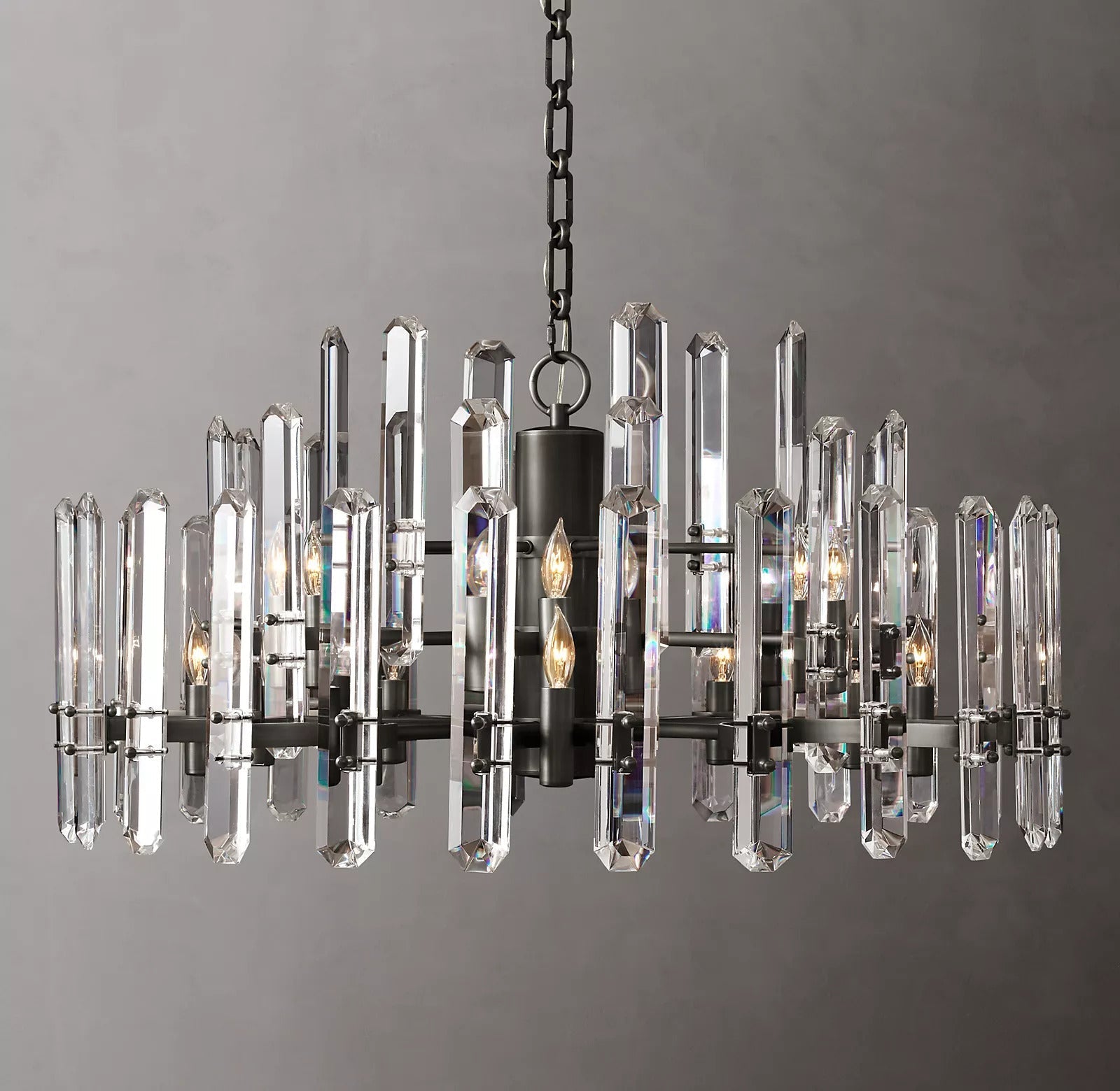 Bonnie Crystal Round Chandelier 37"