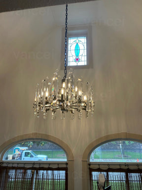 Bonnie Crystal Round Chandelier 37"