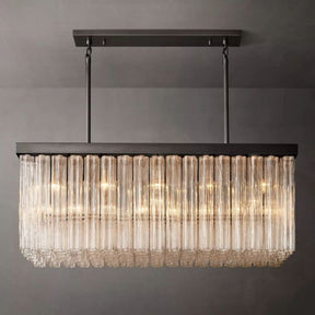 Caroline Linear Chandelier 54"/72", Luxury Glass Chandelier