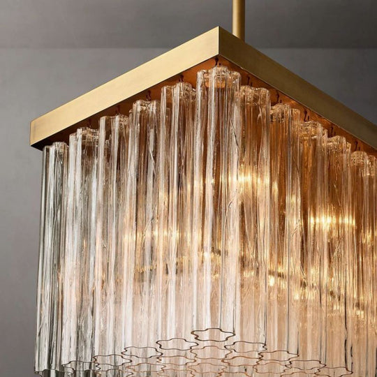 Caroline Linear Chandelier 54"/72", Luxury Glass Chandelier