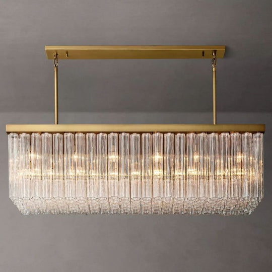 Caroline Linear Chandelier 54"/72", Luxury Glass Chandelier