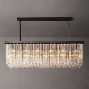 Caroline Linear Chandelier 54"/72", Luxury Glass Chandelier