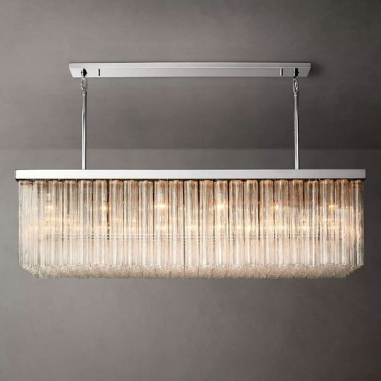 Caroline Linear Chandelier 54"/72", Luxury Glass Chandelier