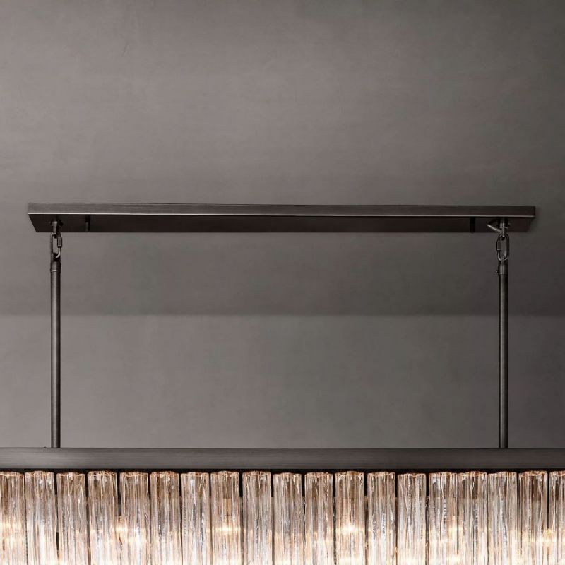 Caroline Linear Chandelier 54"/72", Luxury Glass Chandelier