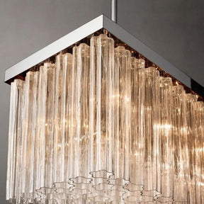 Caroline Linear Chandelier 54"/72", Luxury Glass Chandelier