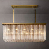 Caroline Linear Chandelier 54"/72", Luxury Glass Chandelier