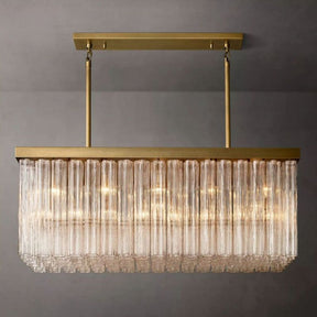 Caroline Linear Chandelier 54"/72", Luxury Glass Chandelier