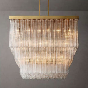 Caroline Square Chandelier 45", Modern Light Decor Ceiling