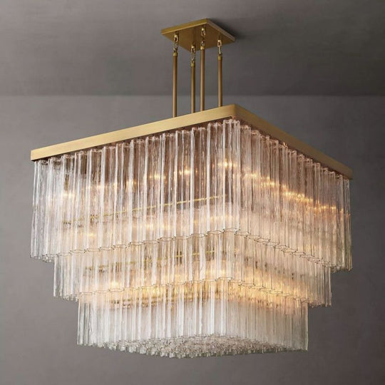 Caroline Square Chandelier 45", Modern Light Decor Ceiling