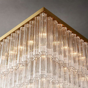 Caroline Square Chandelier 45", Modern Light Decor Ceiling