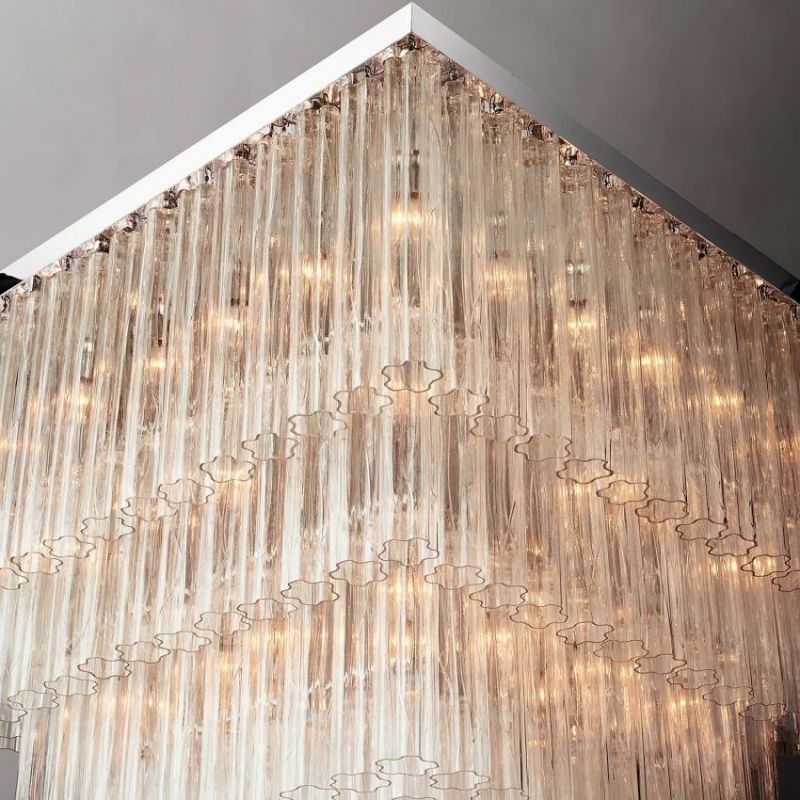 Caroline Square Chandelier 45", Modern Light Decor Ceiling