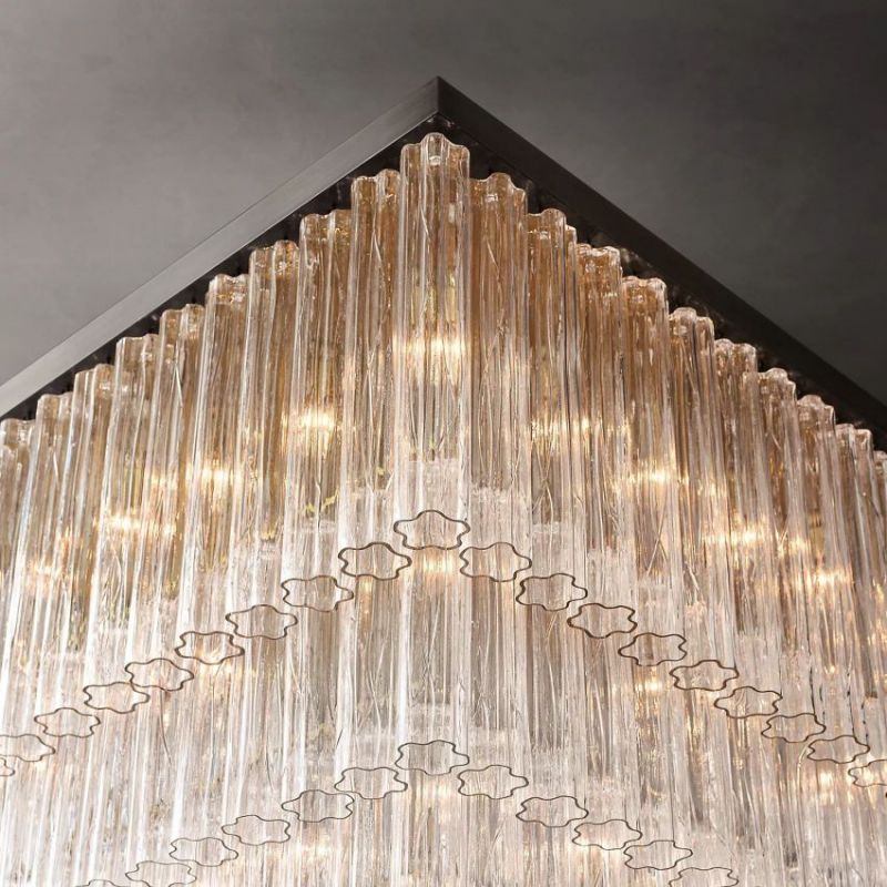 Caroline Square Chandelier 45", Modern Light Decor Ceiling