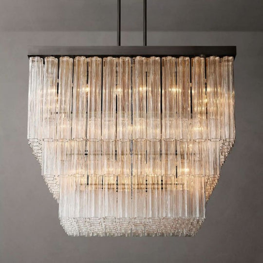 Caroline Square Chandelier 45", Modern Light Decor Ceiling