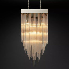 Cascade Glass Rectangular Chandelier 30"