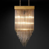 Cascade Glass Rectangular Chandelier 30"