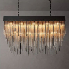 Cascade Glass Rectangular Chandelier 54"