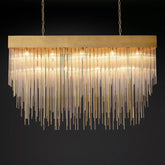 Cascade Glass Rectangular Chandelier 54"