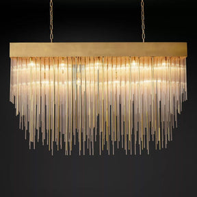 Cascade Glass Rectangular Chandelier 54"