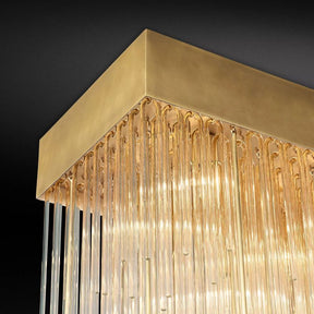 Cascade Glass Rectangular Chandelier 54"