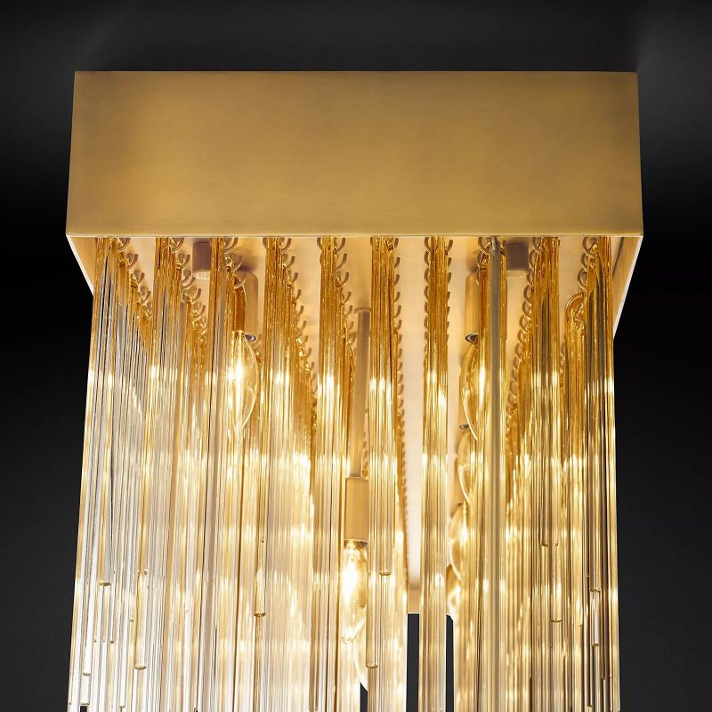 Cascade Glass Rectangular Chandelier 54"