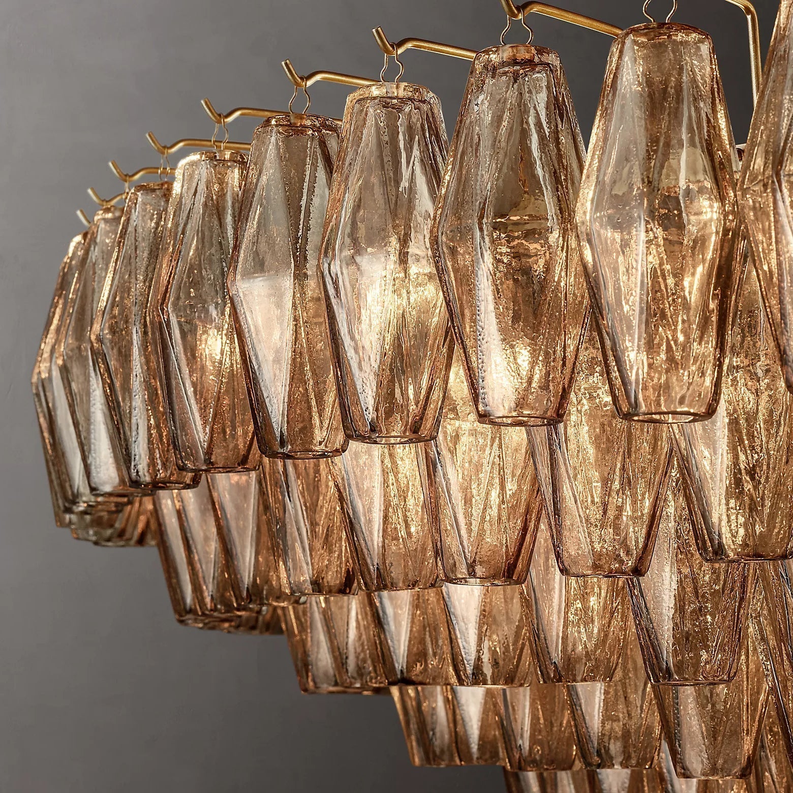 Chiaravalle Glass Tiered Round Chandelier 61"