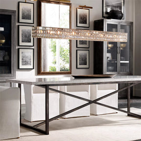 Clear K9 Crystal Linear Ring Chandelier