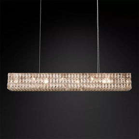 Clear K9 Crystal Linear Ring Chandelier