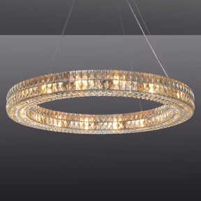 Clear K9 Crystal Ring Chandelier