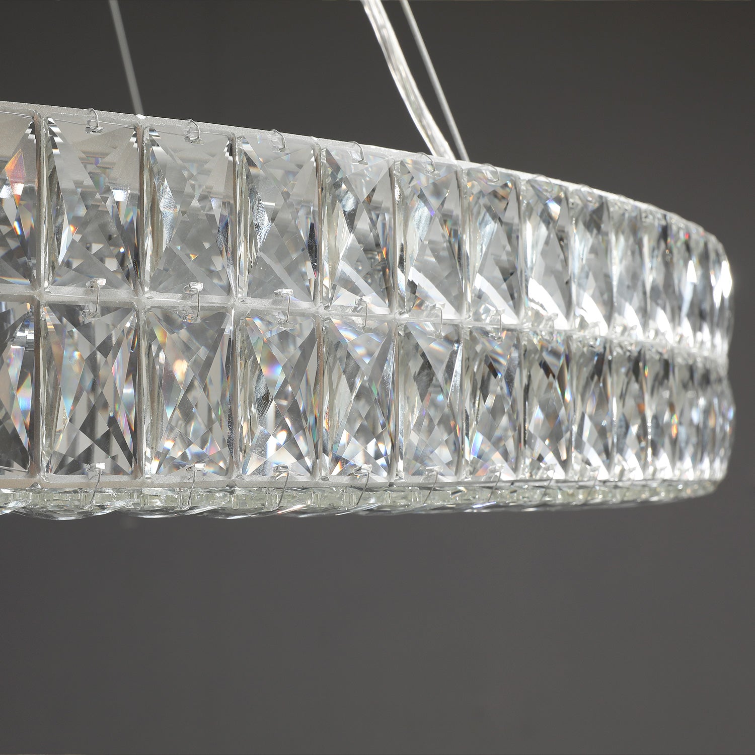 Clear K9 Crystal Ring Chandelier